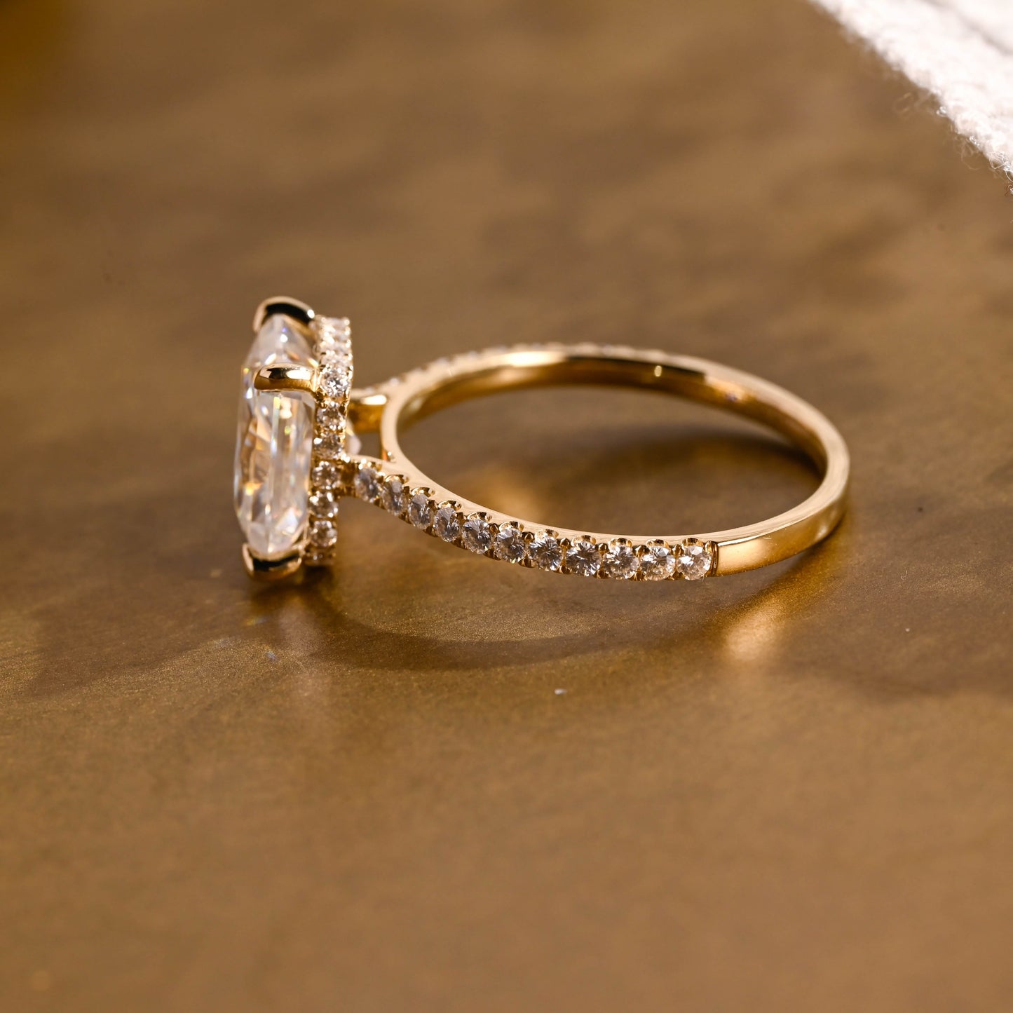 2 CT Emerald Pave Moissanite Engagement Ring
