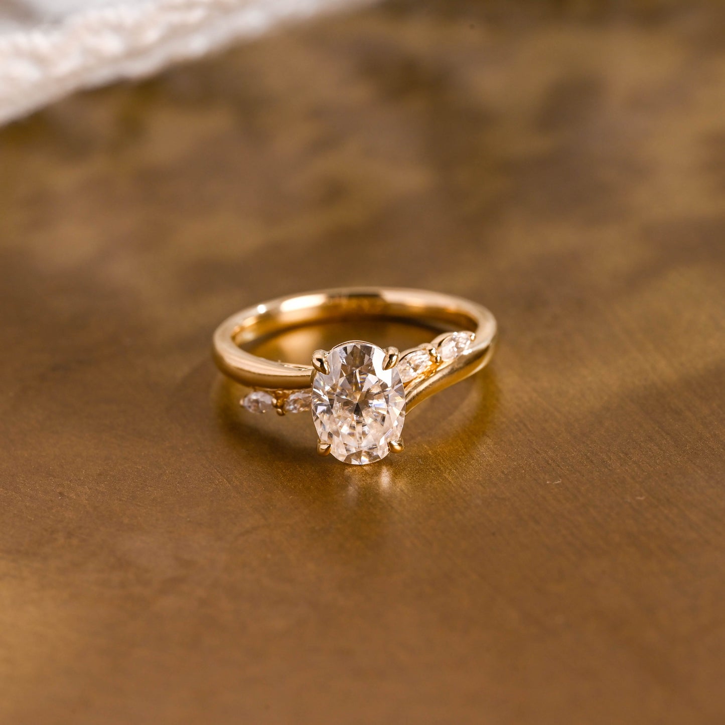 2 CT Emerald Pave Moissanite Engagement Ring