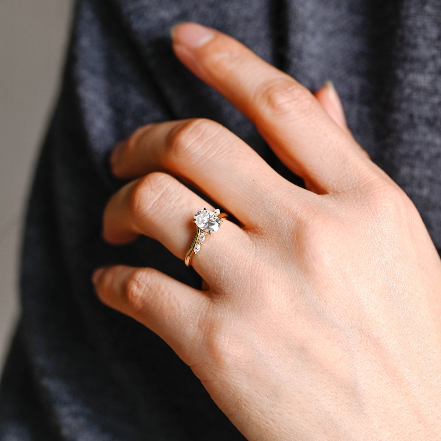 2 CT Emerald Pave Moissanite Engagement Ring