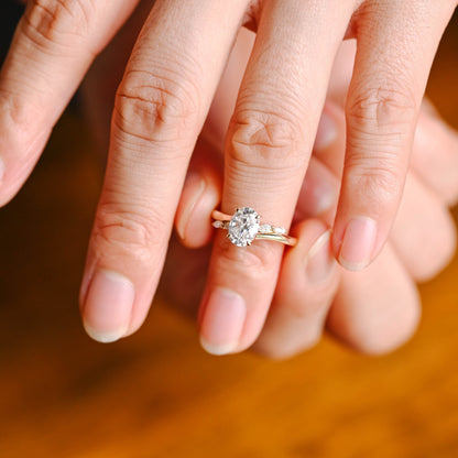 2 CT Emerald Pave Moissanite Engagement Ring