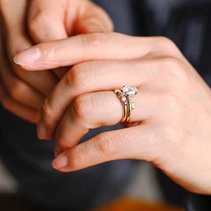 2 CT Emerald Pave Moissanite Engagement Ring