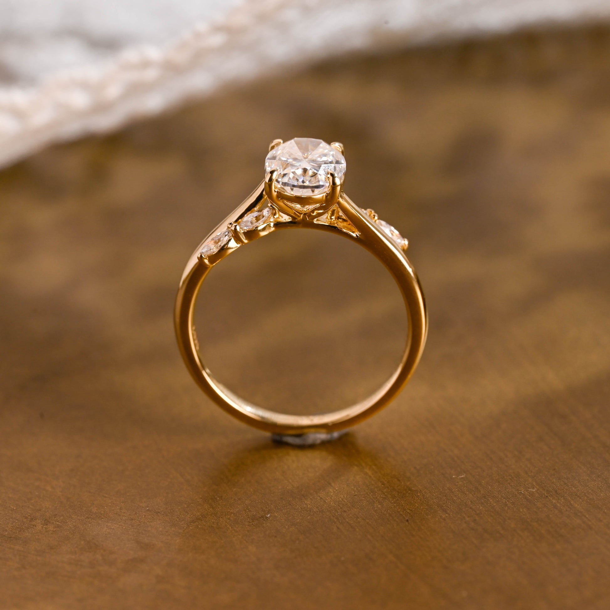 2 CT Emerald Pave Moissanite Engagement Ring