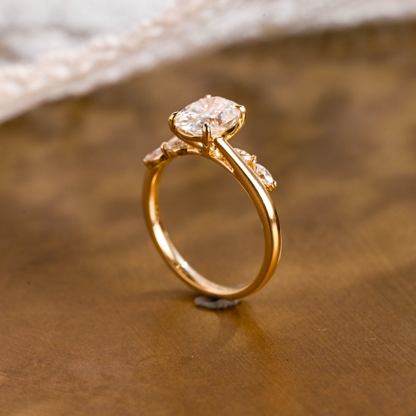 2 CT Emerald Pave Moissanite Engagement Ring