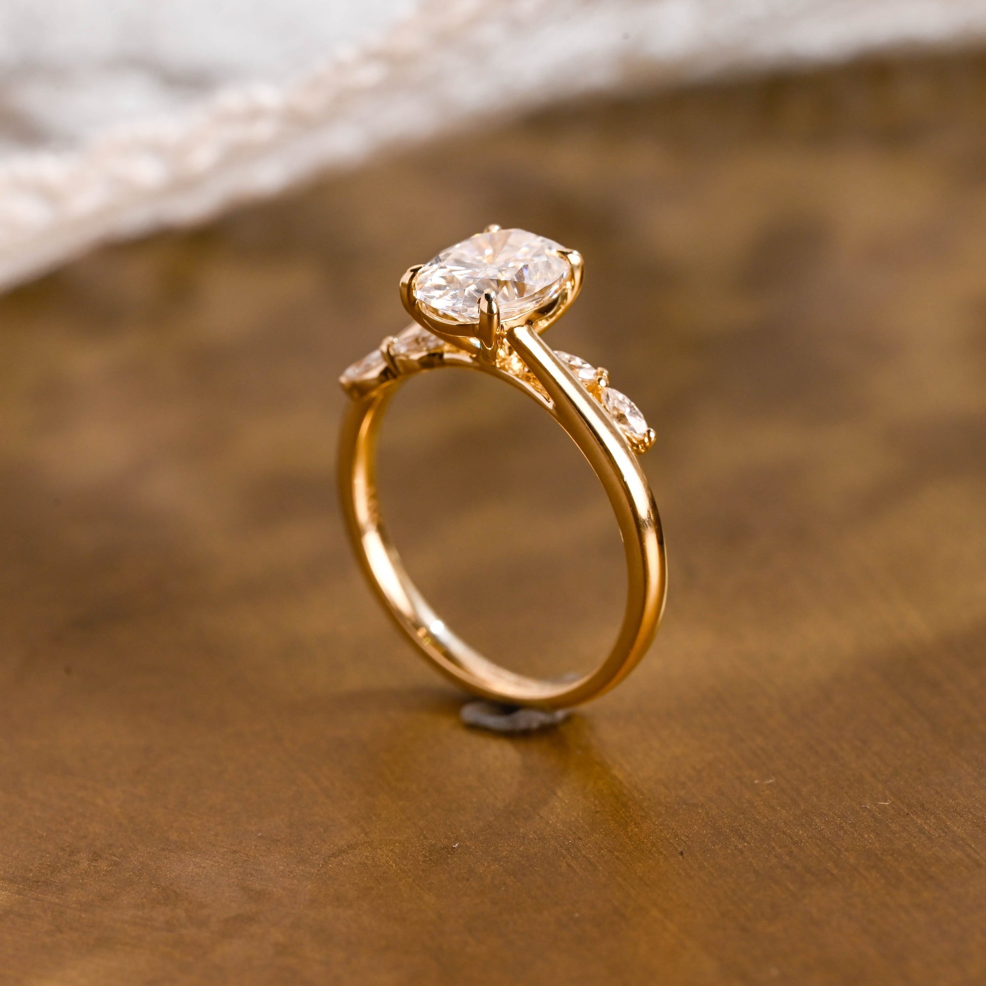 2 CT Emerald Pave Moissanite Engagement Ring
