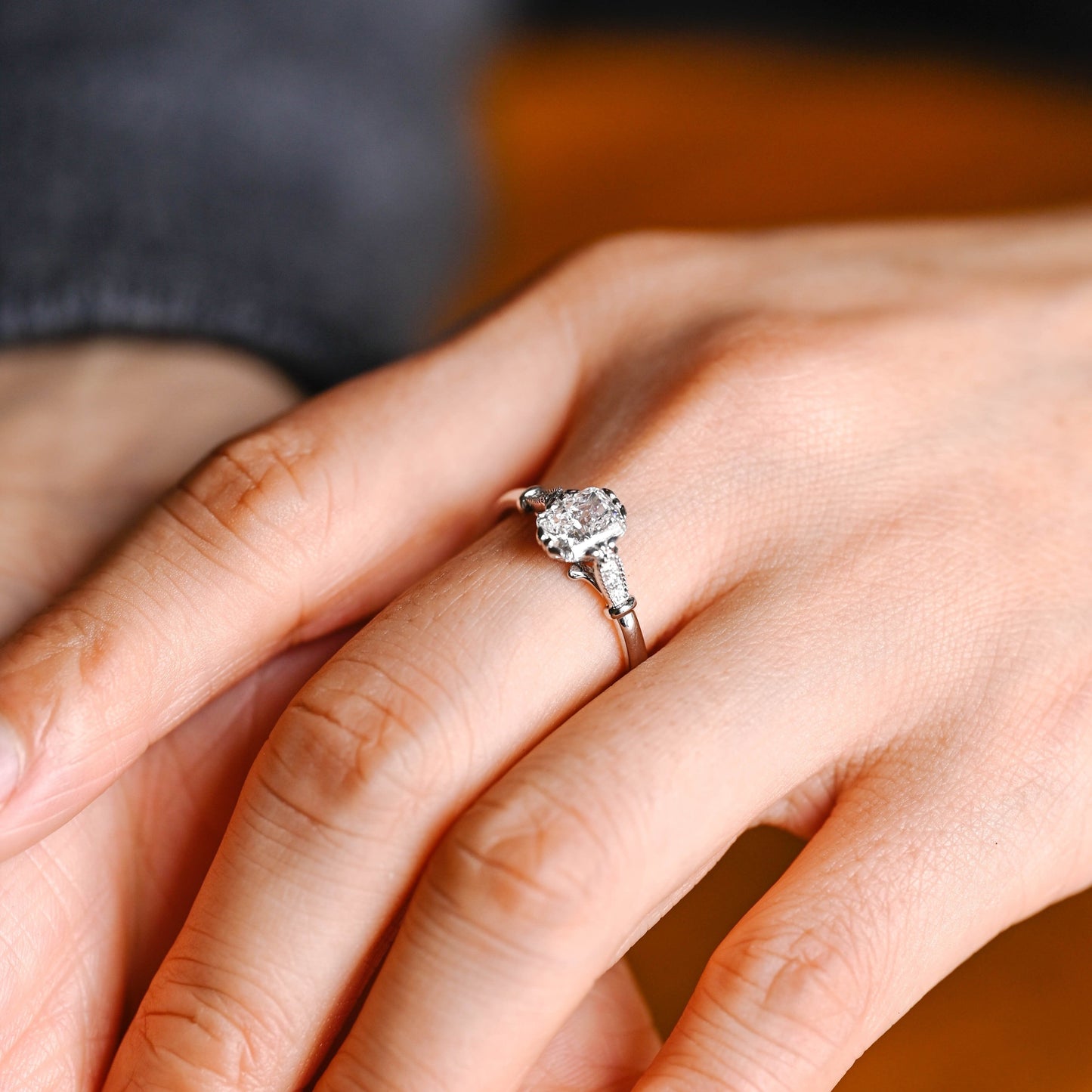2 CT Emerald Pave Moissanite Engagement Ring