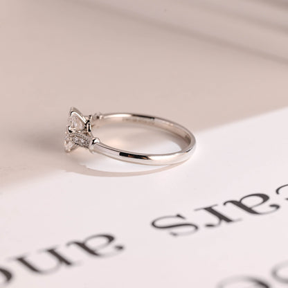 2 CT Emerald Pave Moissanite Engagement Ring
