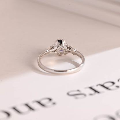 2 CT Emerald Pave Moissanite Engagement Ring