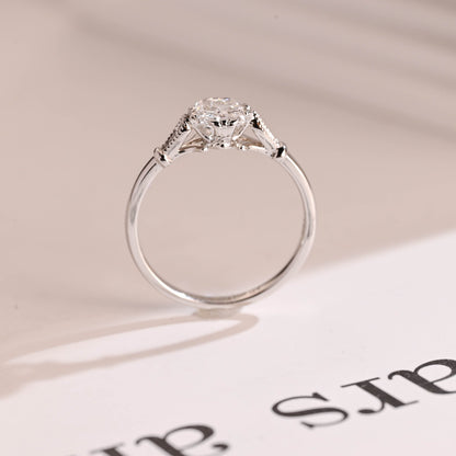 2 CT Emerald Pave Moissanite Engagement Ring