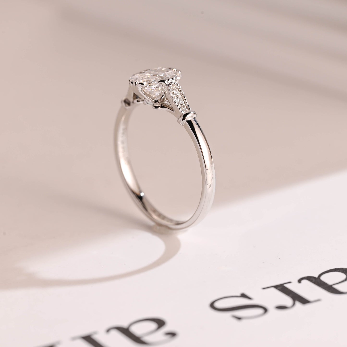 2 CT Emerald Pave Moissanite Engagement Ring