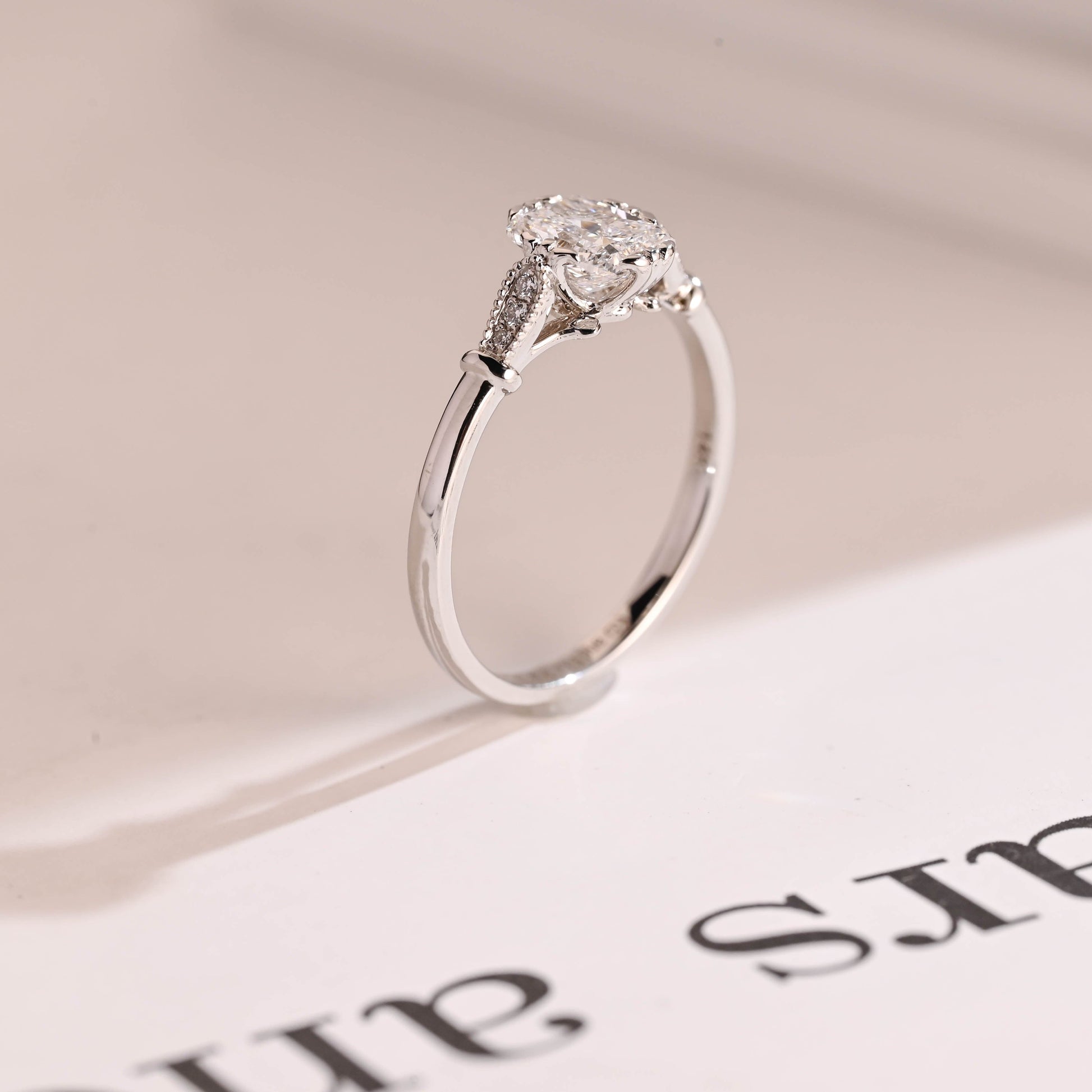 2 CT Emerald Pave Moissanite Engagement Ring