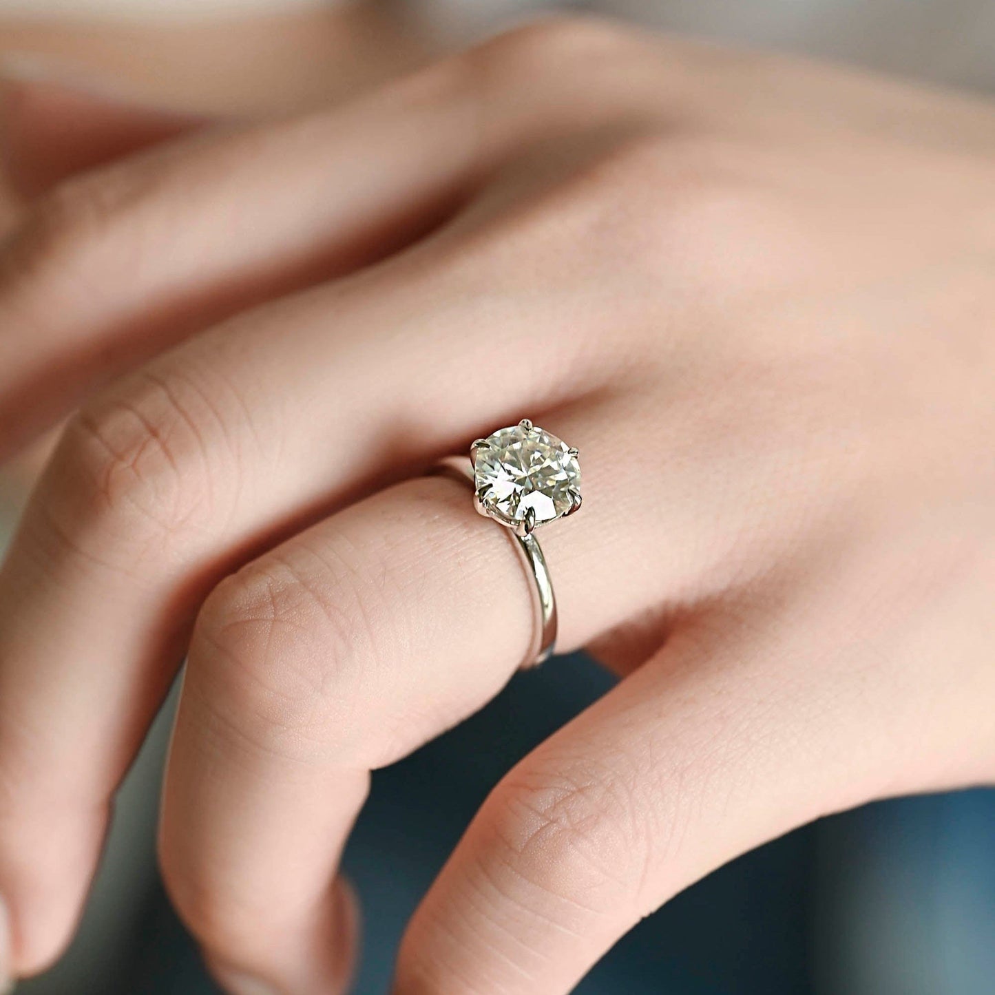 2 CT Emerald Pave Moissanite Engagement Ring