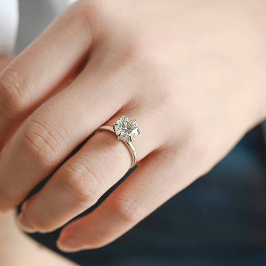 2 CT Emerald Pave Moissanite Engagement Ring