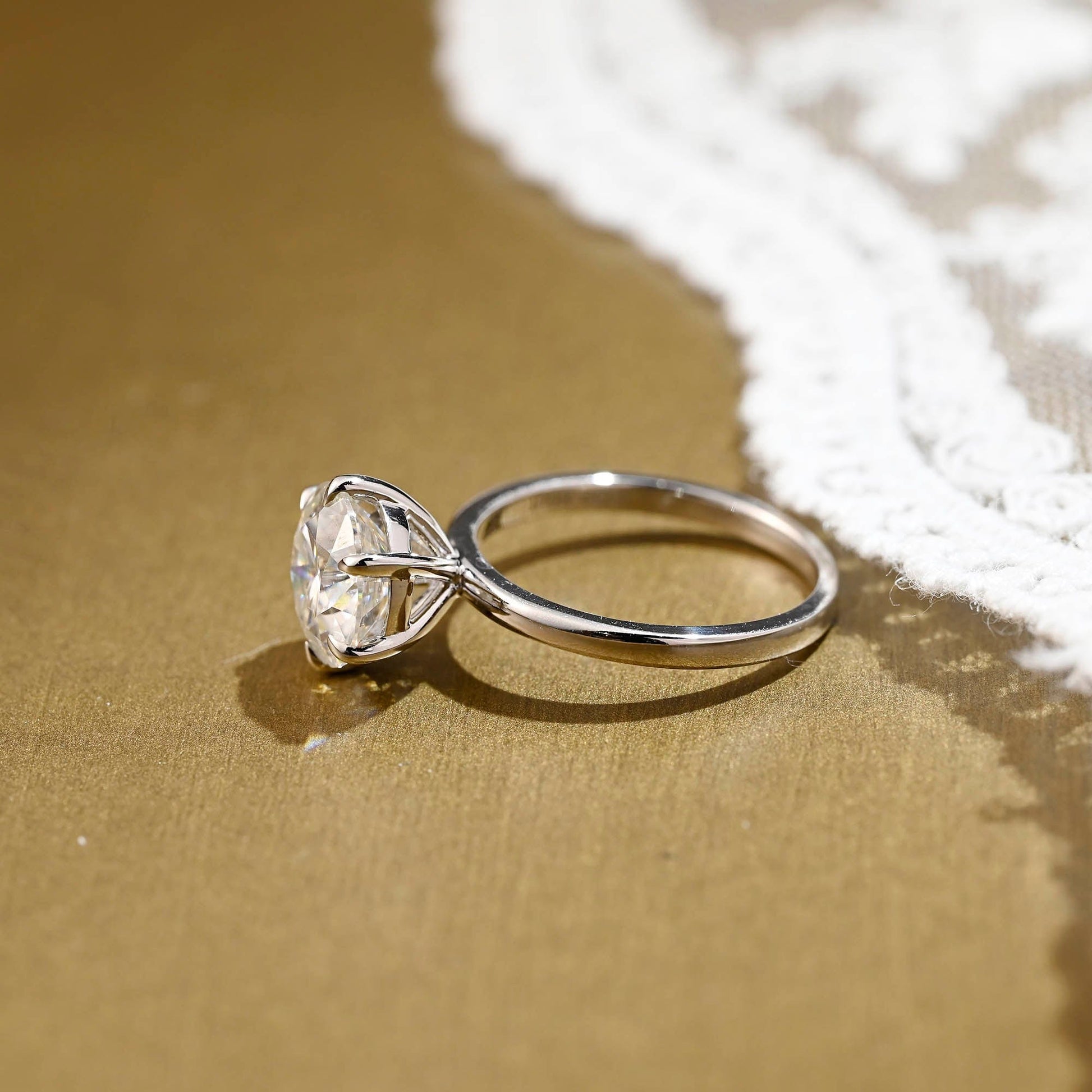 2 CT Emerald Pave Moissanite Engagement Ring
