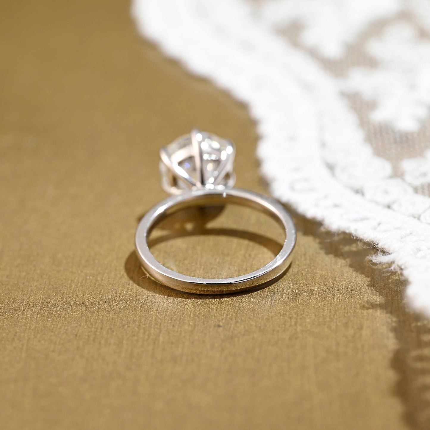 2 CT Emerald Pave Moissanite Engagement Ring