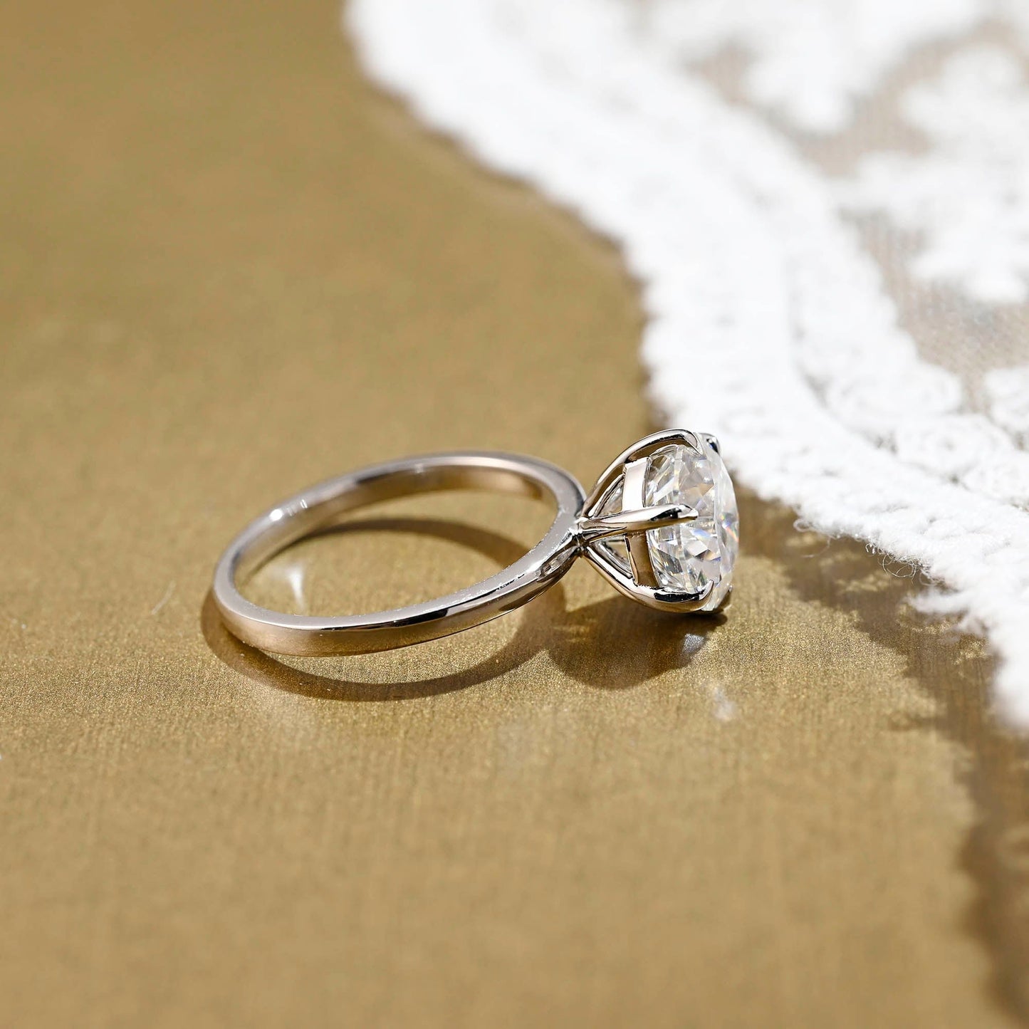 2 CT Emerald Pave Moissanite Engagement Ring
