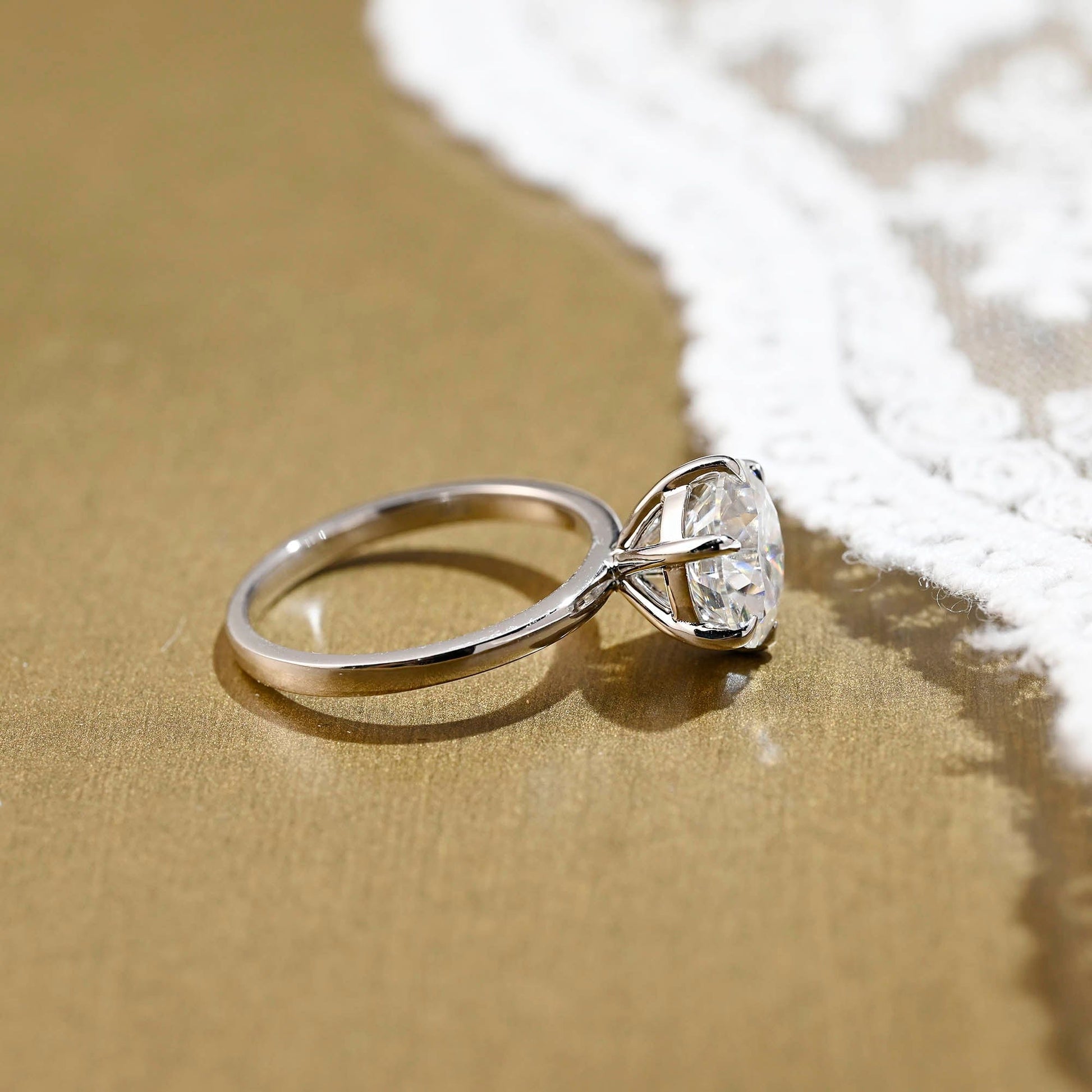 2 CT Emerald Pave Moissanite Engagement Ring