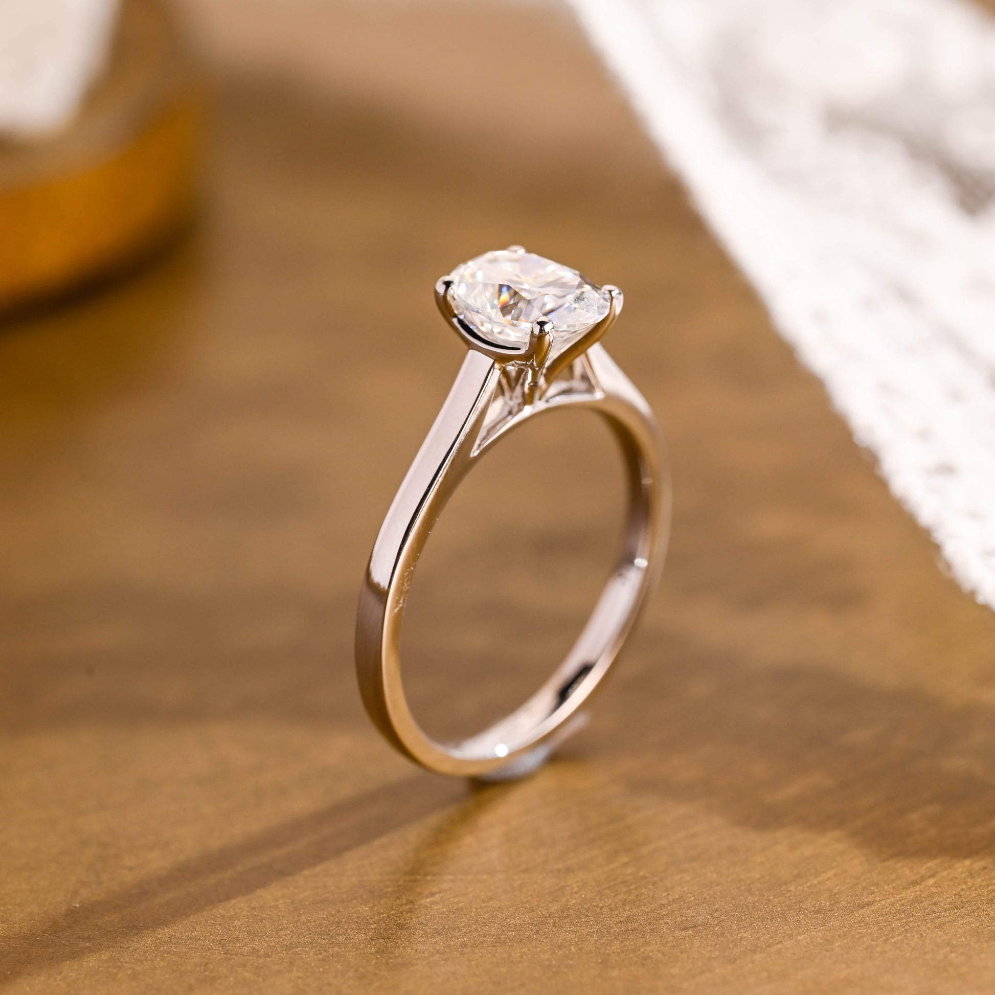 2 CT Emerald Pave Moissanite Engagement Ring