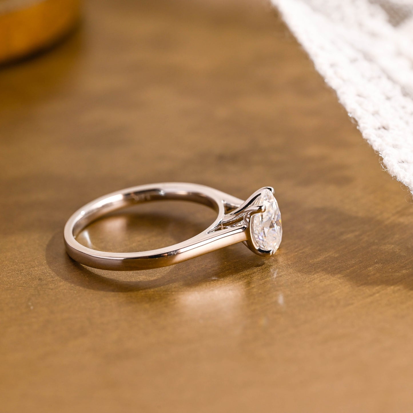 2 CT Emerald Pave Moissanite Engagement Ring