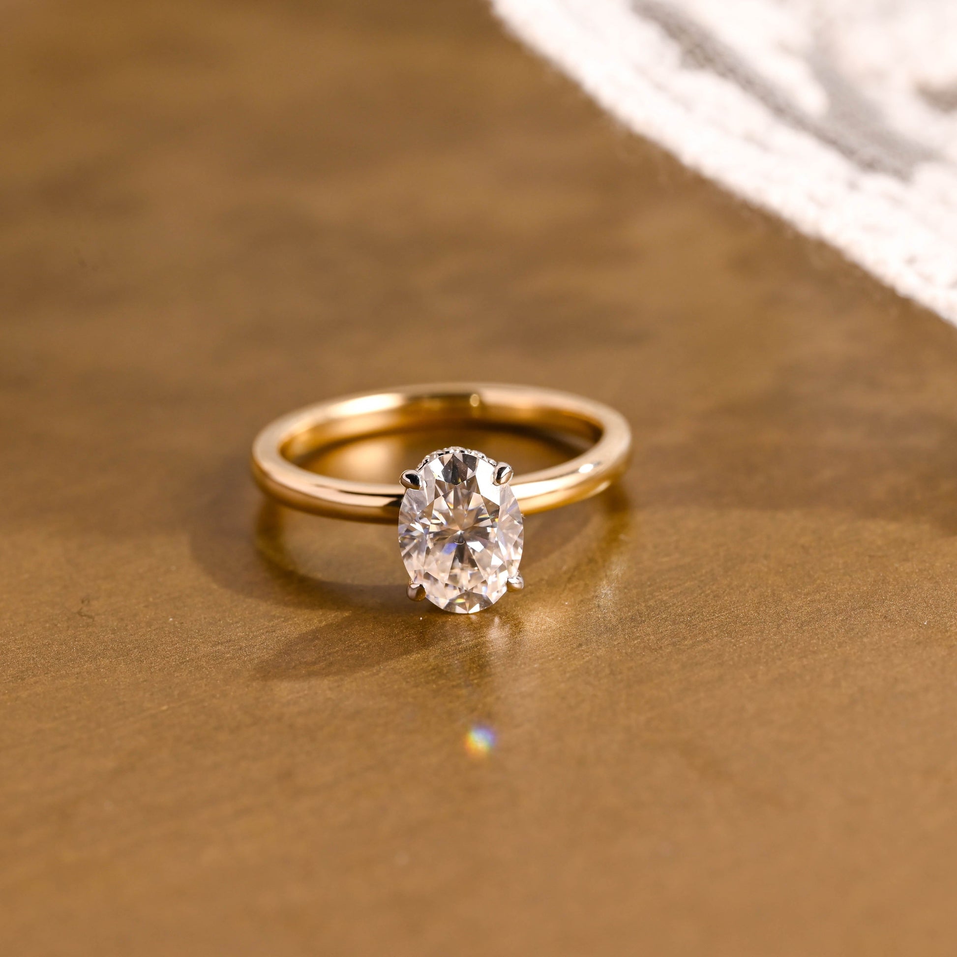 2 CT Emerald Pave Moissanite Engagement Ring