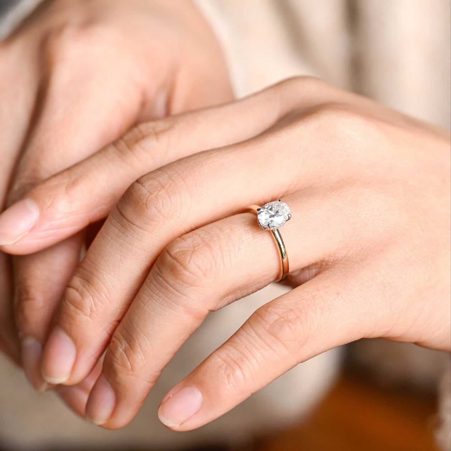 2 CT Emerald Pave Moissanite Engagement Ring