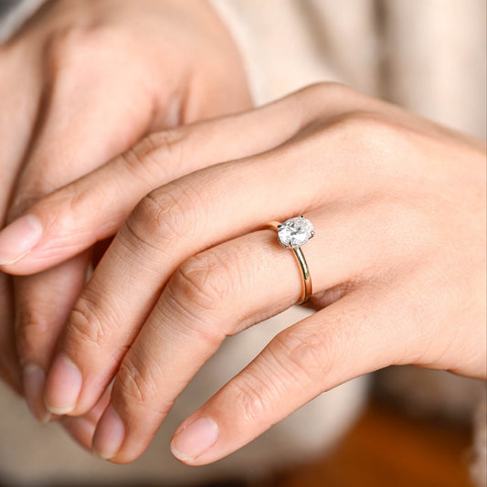 2 CT Emerald Pave Moissanite Engagement Ring