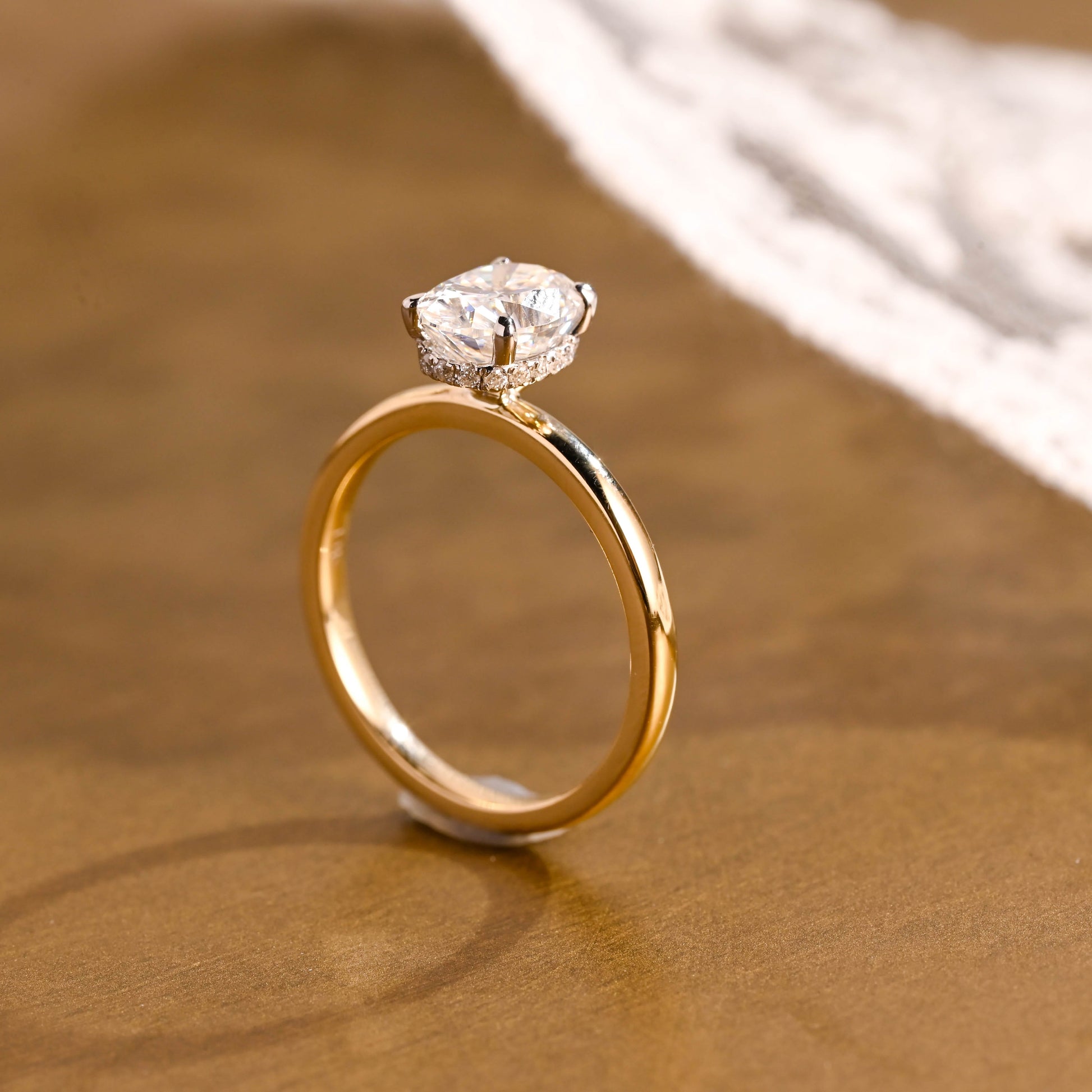 2 CT Emerald Pave Moissanite Engagement Ring