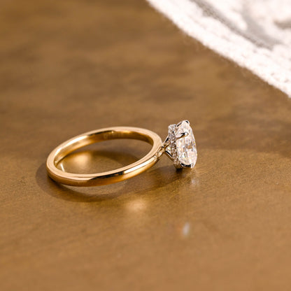 2 CT Emerald Pave Moissanite Engagement Ring