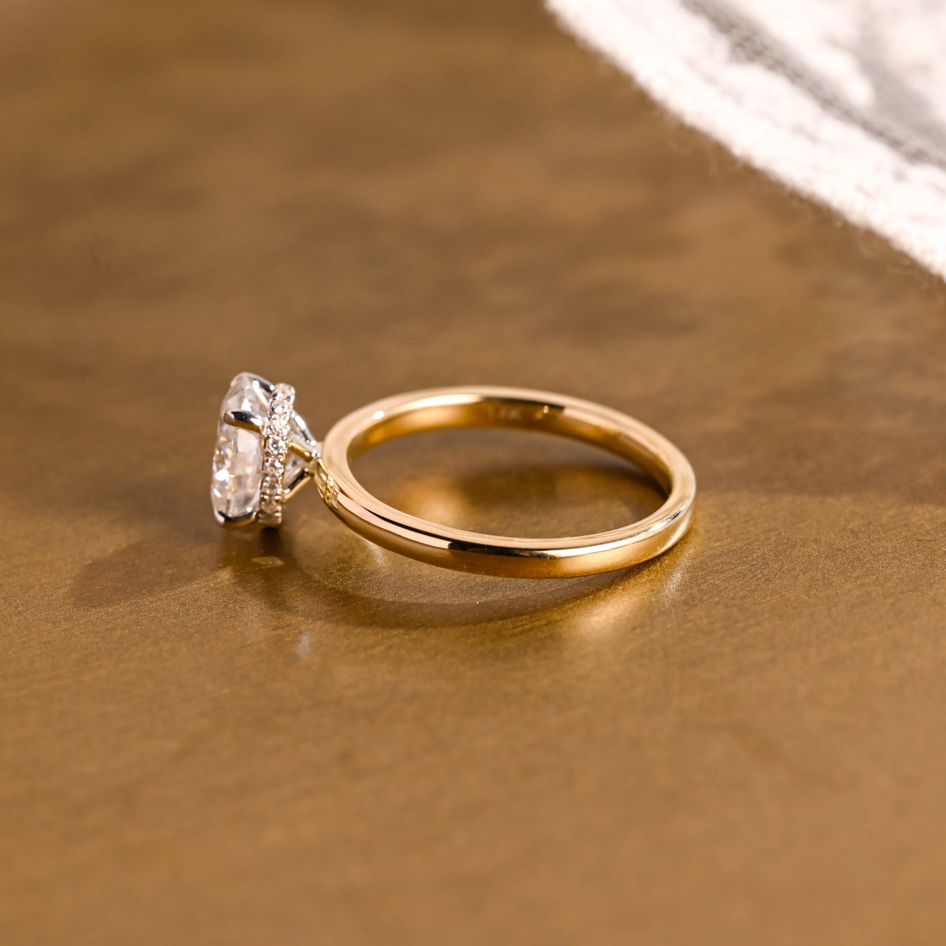 2 CT Emerald Pave Moissanite Engagement Ring