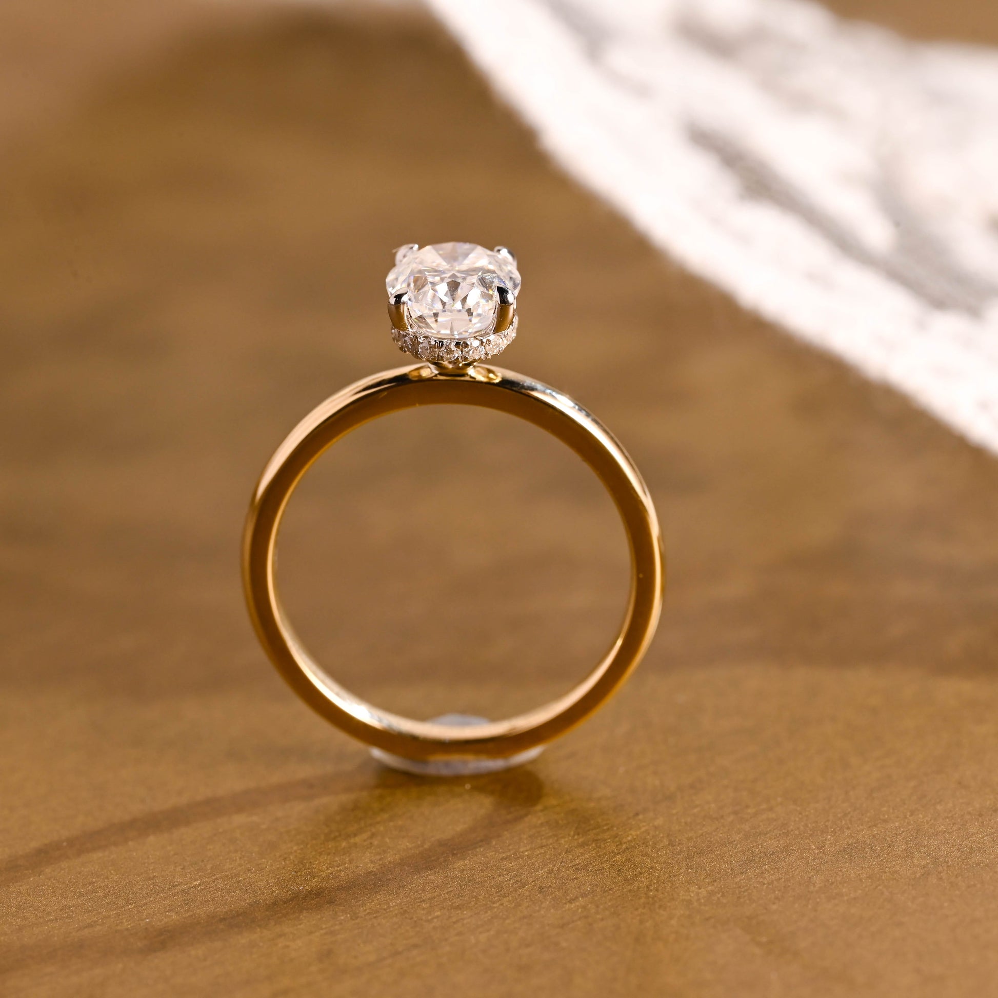 2 CT Emerald Pave Moissanite Engagement Ring