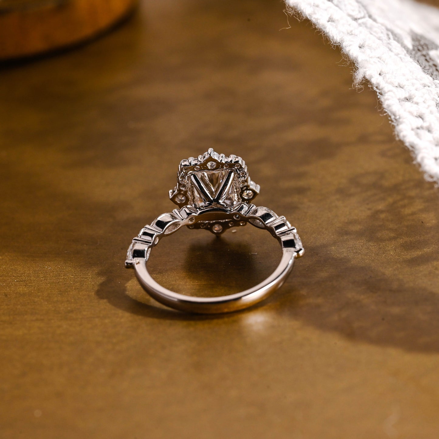 2 CT Emerald Pave Moissanite Engagement Ring