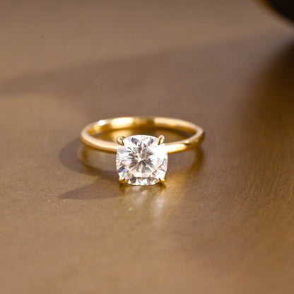 2 CT Emerald Pave Moissanite Engagement Ring
