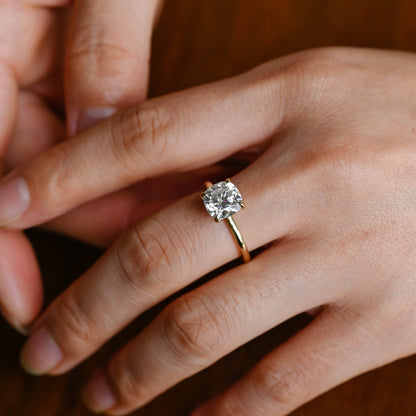 2 CT Emerald Pave Moissanite Engagement Ring