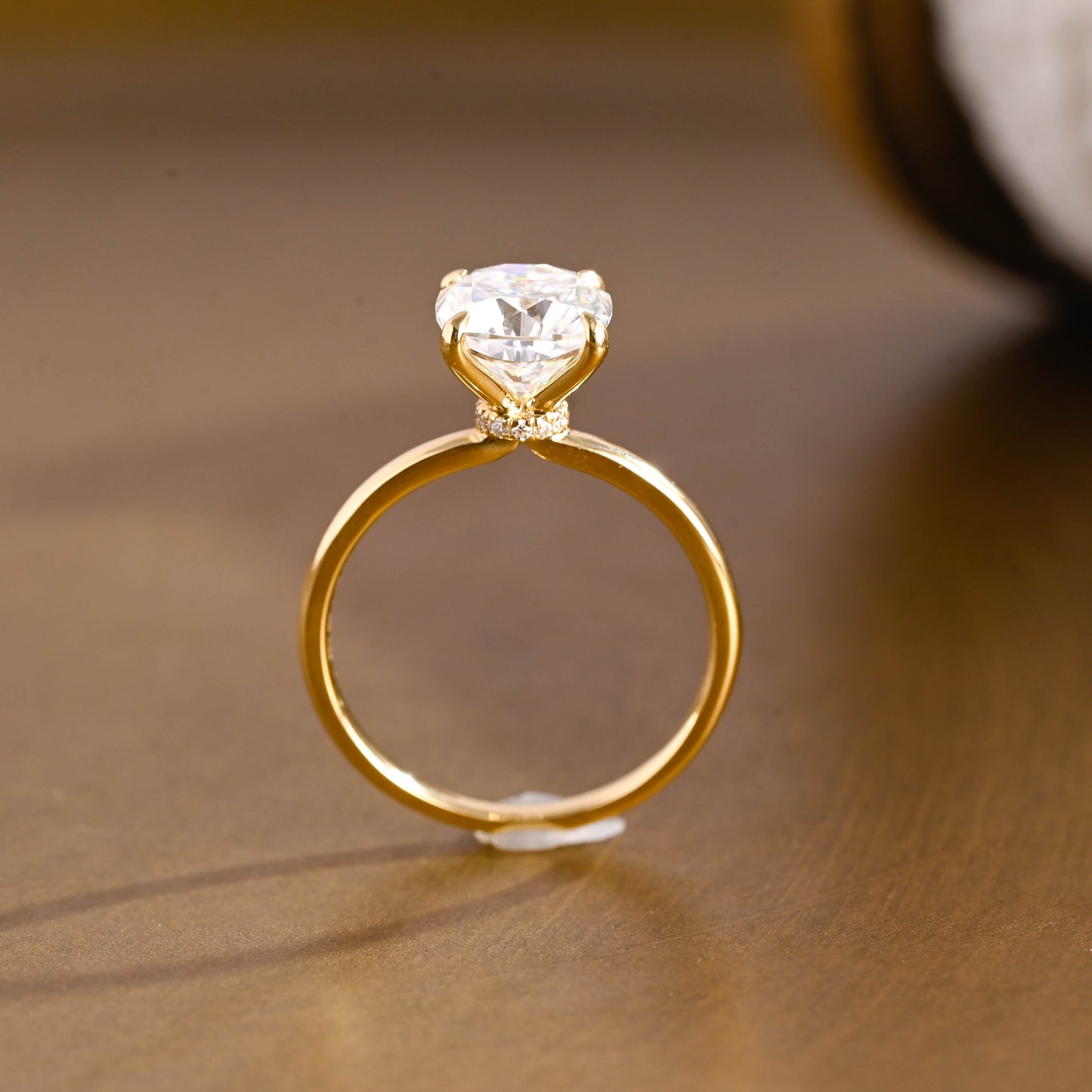 2 CT Emerald Pave Moissanite Engagement Ring
