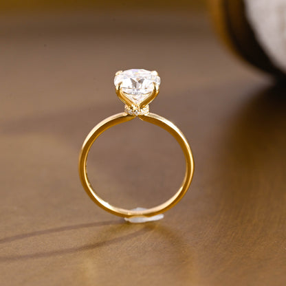 2 CT Emerald Pave Moissanite Engagement Ring