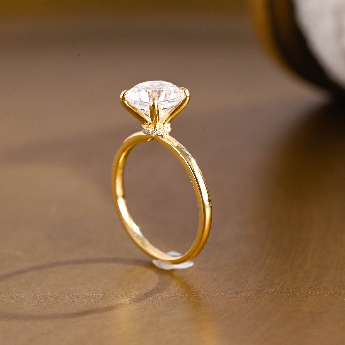 2 CT Emerald Pave Moissanite Engagement Ring
