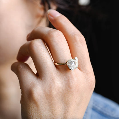 2 CT Emerald Pave Moissanite Engagement Ring