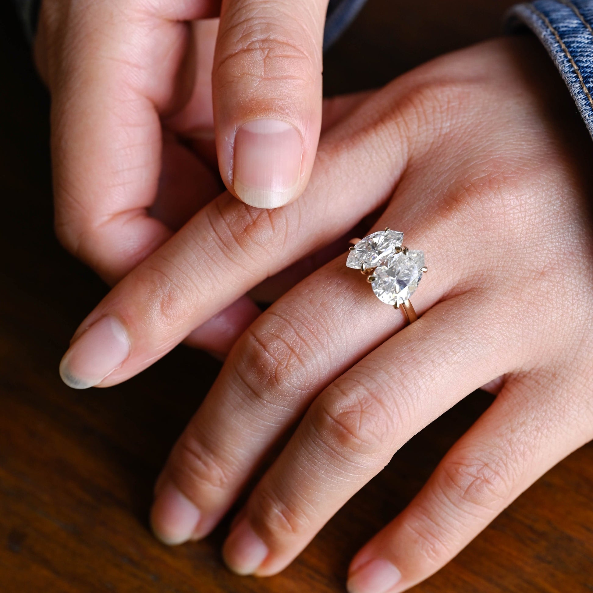 2 CT Emerald Pave Moissanite Engagement Ring