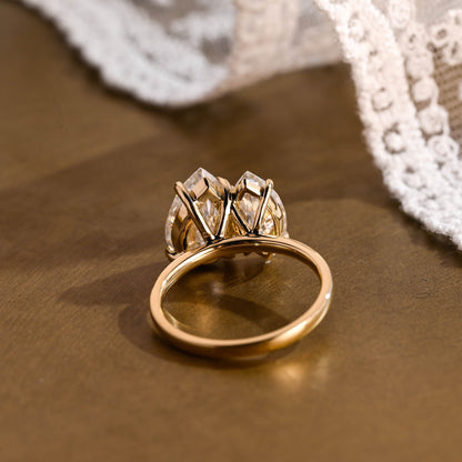 2 CT Emerald Pave Moissanite Engagement Ring