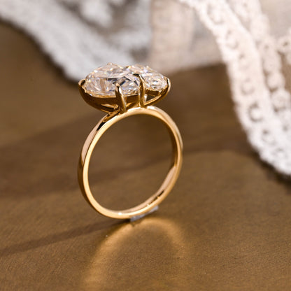 2 CT Emerald Pave Moissanite Engagement Ring