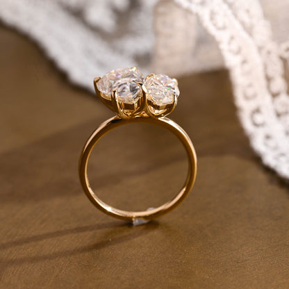 2 CT Emerald Pave Moissanite Engagement Ring