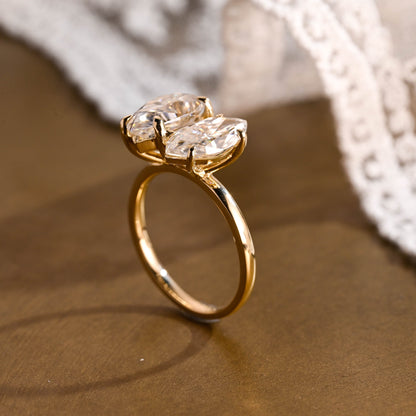 2 CT Emerald Pave Moissanite Engagement Ring