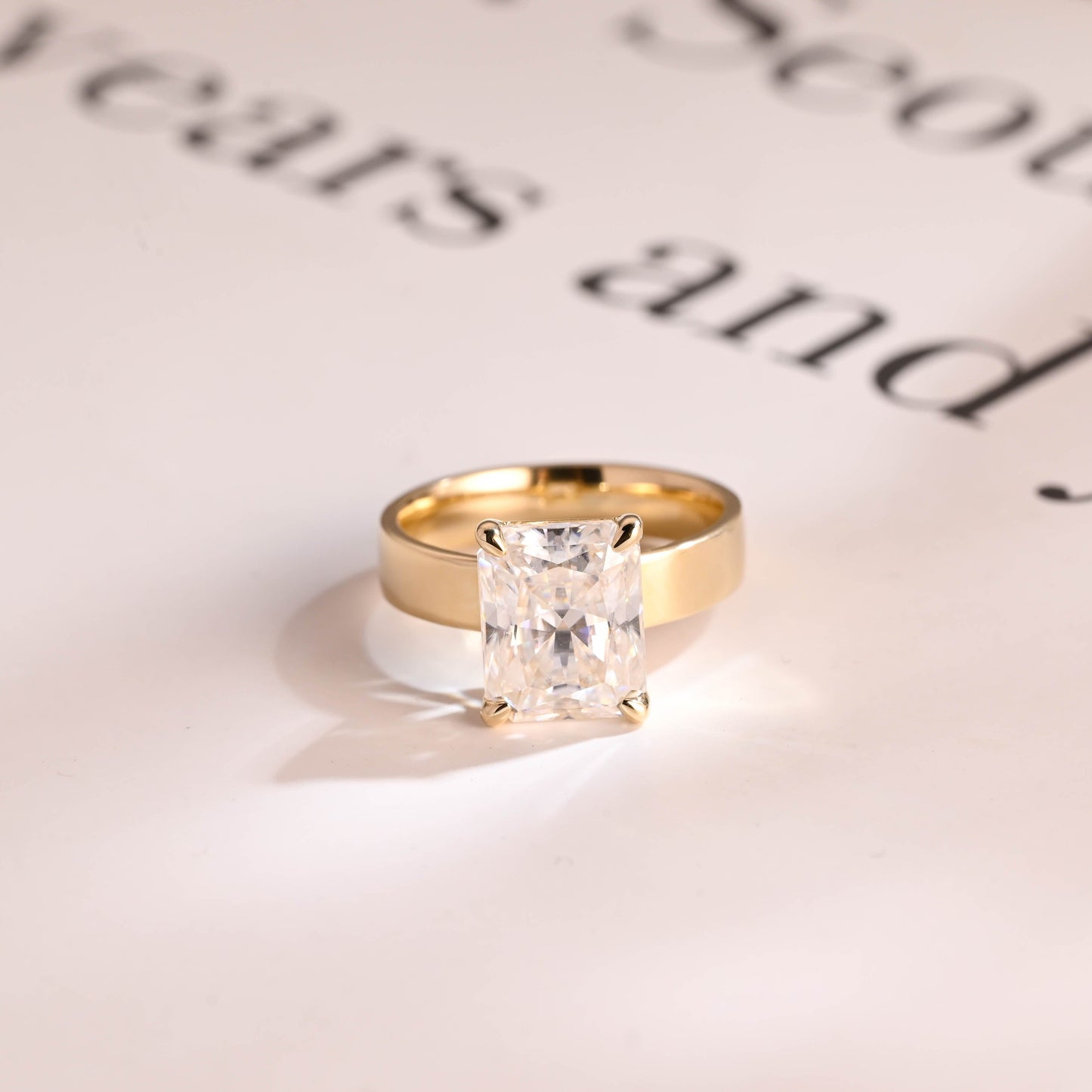 2 CT Emerald Pave Moissanite Engagement Ring