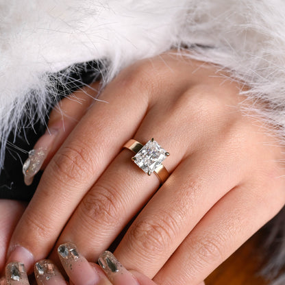 2 CT Emerald Pave Moissanite Engagement Ring