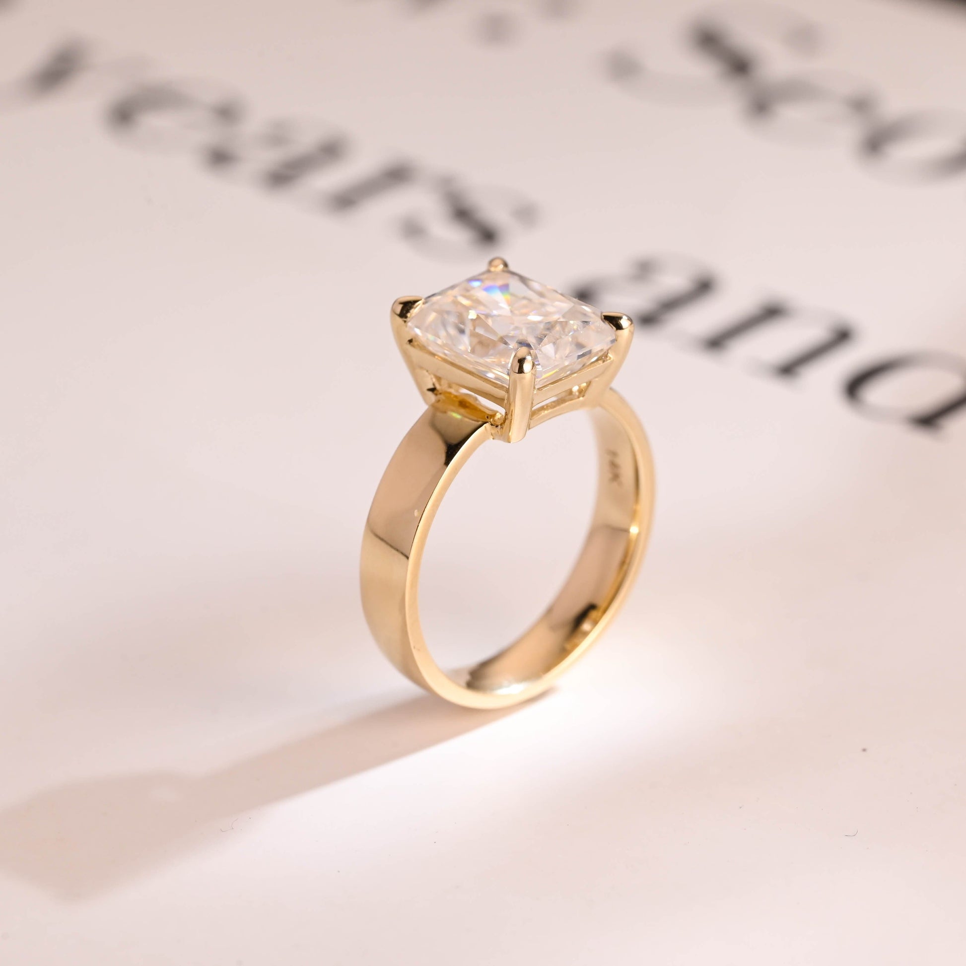 2 CT Emerald Pave Moissanite Engagement Ring