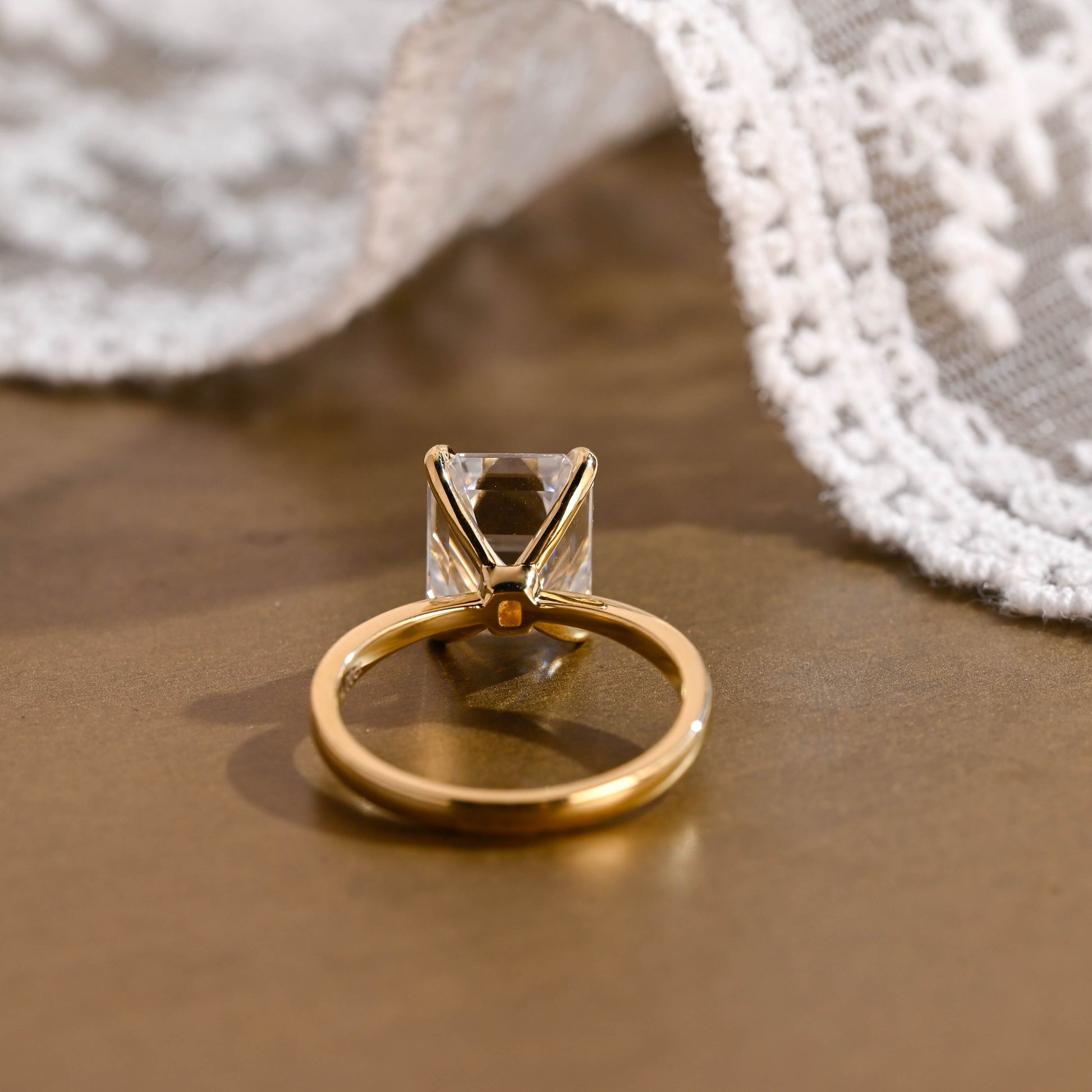 2 CT Emerald Pave Moissanite Engagement Ring