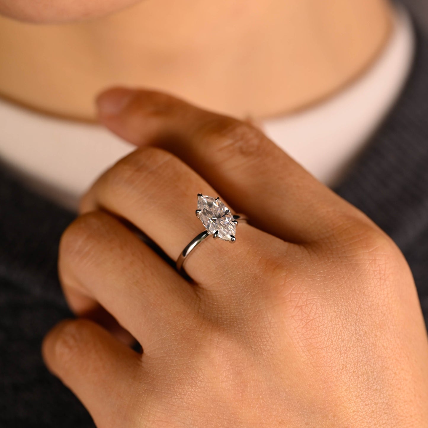 2 CT Emerald Pave Moissanite Engagement Ring