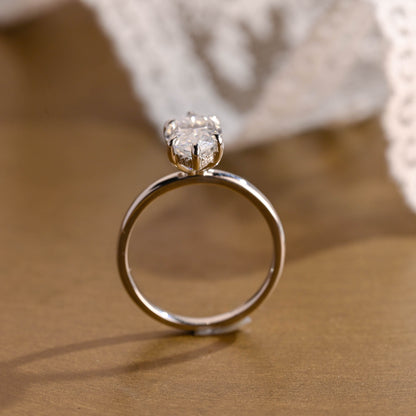 2 CT Emerald Pave Moissanite Engagement Ring
