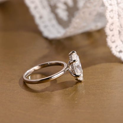 2 CT Emerald Pave Moissanite Engagement Ring