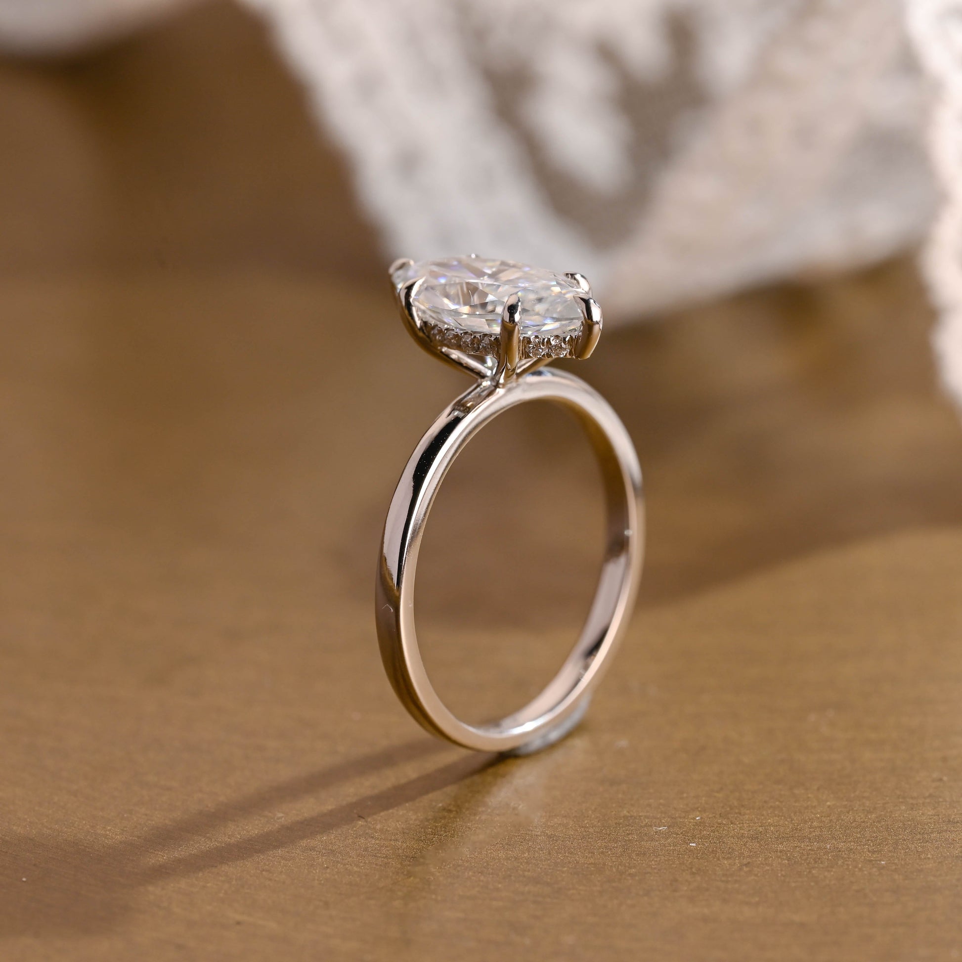 2 CT Emerald Pave Moissanite Engagement Ring