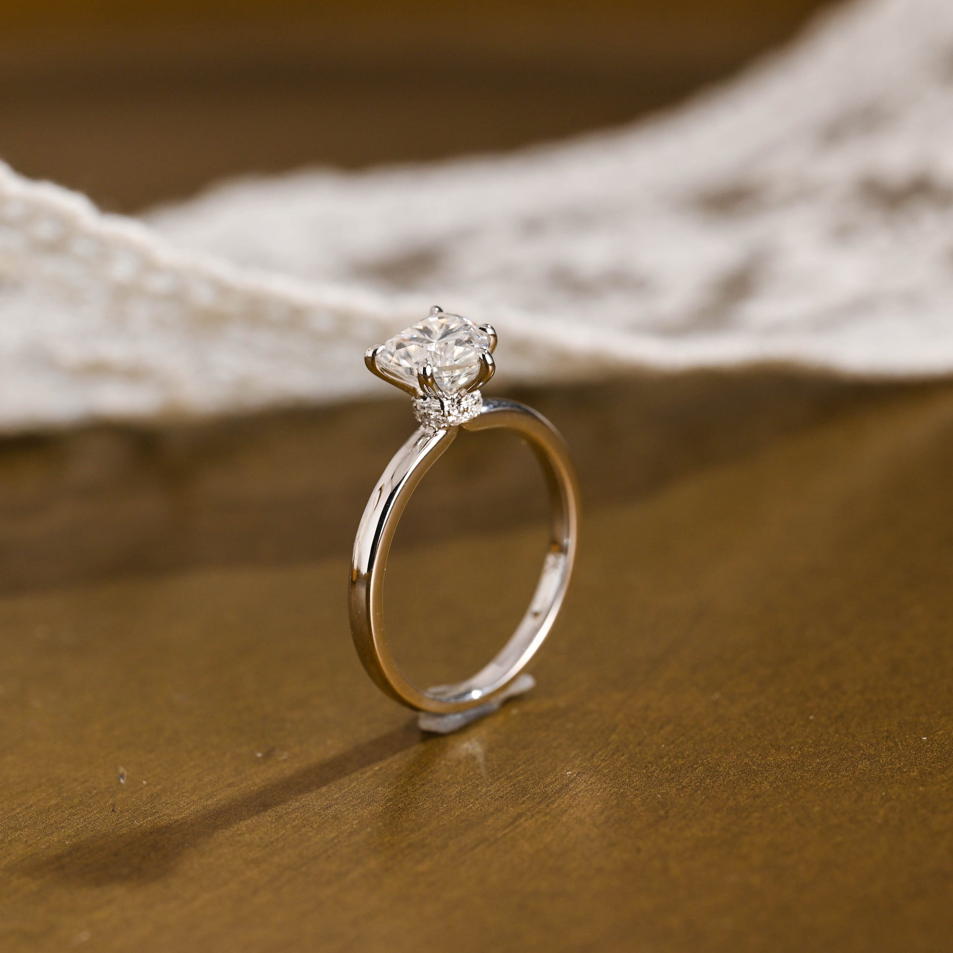 2 CT Emerald Pave Moissanite Engagement Ring